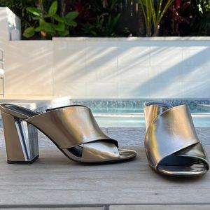 Dolce Vita Acrylic Lucite Chunky Block Heels 8.5 Ginger Gold Stella worn twice